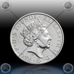 2oz V. BRITANIJA 5 Pounds 2016 "LION of ENGLAND" UNC